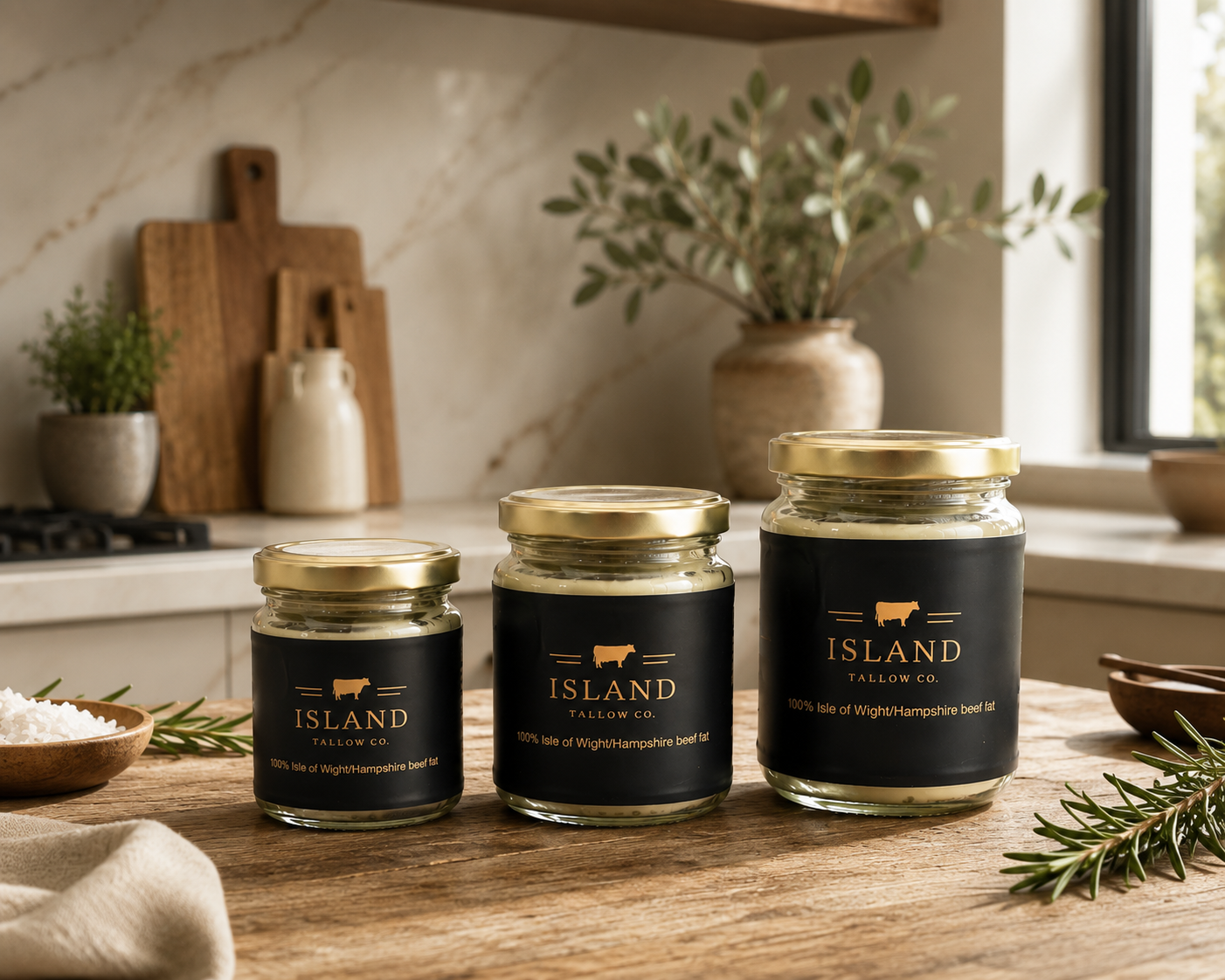 Grass-Fed Beef Tallow — 3 x 500g